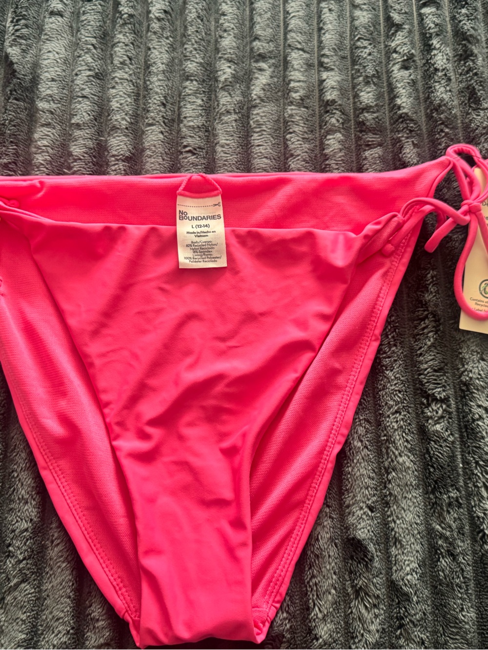 No Boundaries Bright Pink Bikini Bottom with Side Panel